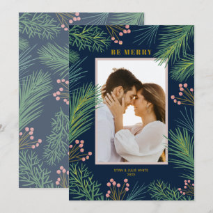 Cartes Pour Fêtes Annuelles Berries Pines Photo Noël