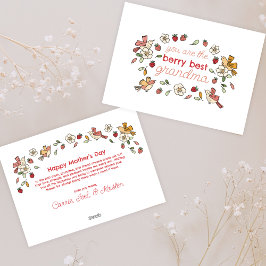 Cartes Pour Fêtes Annuelles Berry Best Grandma Fraise Fête des Mères