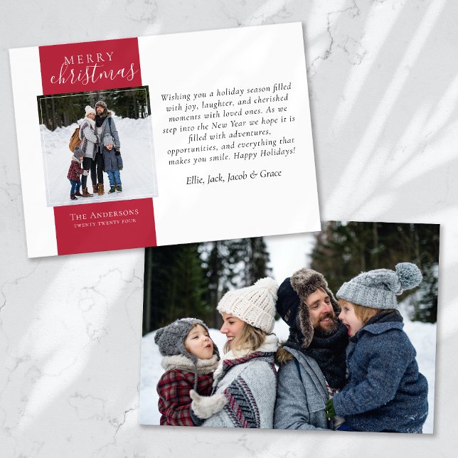 Cartes Pour Fêtes Annuelles Berry Red Photo Joyeux Noël (Créateur téléchargé)