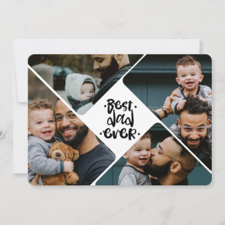 Cartes Pour Fêtes Annuelles Best Dad Ever 4 Photo Collage Father's day