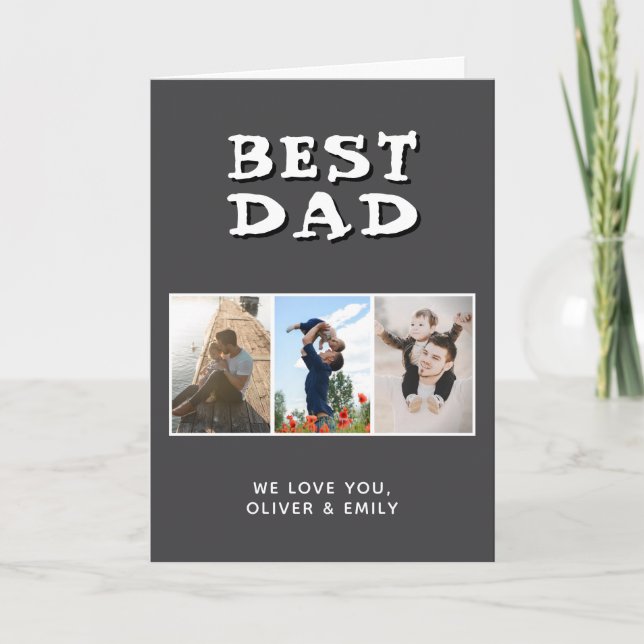Cartes Pour Fêtes Annuelles Best Dad Fête des pères 3 Photo (Devant)
