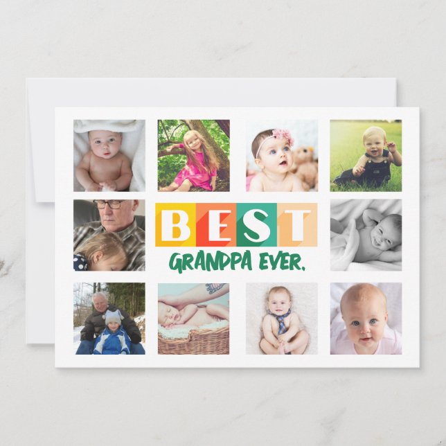 Cartes Pour Fêtes Annuelles BEST GRANDPA Photo Collage personnalisé personnali (Devant)