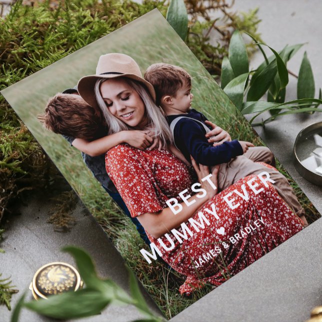 Cartes Pour Fêtes Annuelles BEST MUMMY JAMAIS Coeur Fête des Mères Photo (Créateur téléchargé)