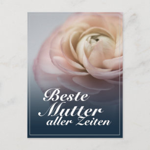 Cartes Pour Fêtes Annuelles Beste Mutaller Zeiten mit großer rosa Rose