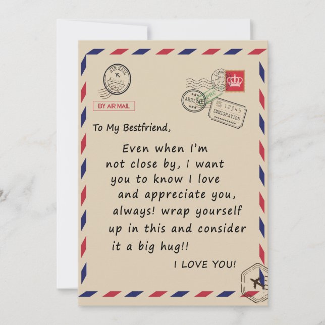 Cartes Pour Fêtes Annuelles Bestfriend Gift | À Mon Bestami Je T'Aime (Devant)