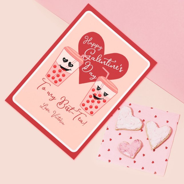 Cartes Pour Fêtes Annuelles Bestie Meilleur Thé Saint-Valentin de Galentine (Créateur téléchargé)