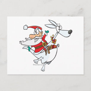 Cartes Pour Fêtes Annuelles bête père Noël sur un dessin humoristique kangouro
