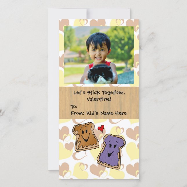 Cartes Pour Fêtes Annuelles Beurre d'arachide et gelée mignonne Saint-Valentin (Devant)