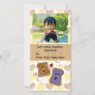 Cartes Pour Fêtes Annuelles Beurre d'arachide et gelée mignonne Saint-Valentin