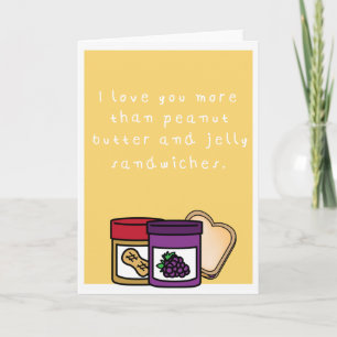 Cartes Pour Fêtes Annuelles Beurre d'arachide et sandwich humoristiques à