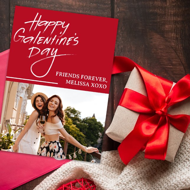 Cartes Pour Fêtes Annuelles BFF Happy Galentine's Day Girl Friends Photo (Créateur téléchargé)