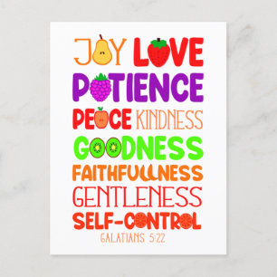 Cartes Pour Fêtes Annuelles Bible Chrétienne Verse Fruit De L'Esprit