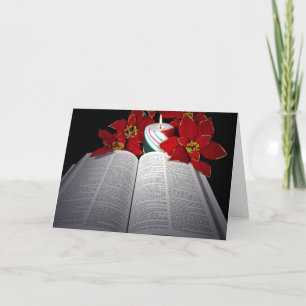 Cartes Pour Fêtes Annuelles Bible de Noël à la bougie