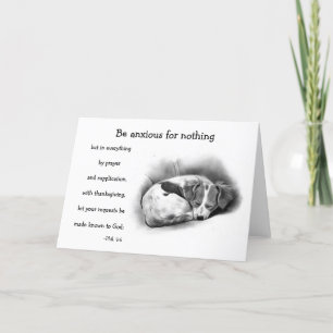 Cartes Pour Fêtes Annuelles BIBLE VERSE, ANXIÉTÉ, CONFORT : PENCIL ART : chiot