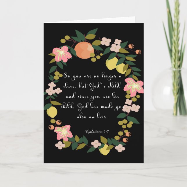 Cartes Pour Fêtes Annuelles Bible Verse Art - Galates 4:7 (Devant)