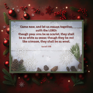 Cartes Pour Fêtes Annuelles Bible Verse Bois Rustique Snowflakes Noël