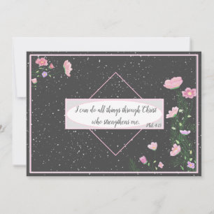 Cartes Pour Fêtes Annuelles Bible Verse Philippiens 4:13 Fleur  