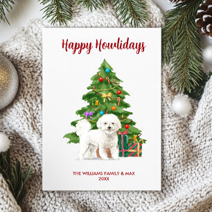 Cartes Pour Fêtes Annuelles Bichon Frise Happy Howlidays Card