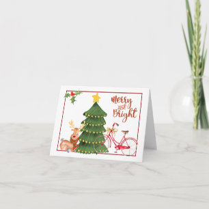 Cartes Pour Fêtes Annuelles Bicyclette de matin de Noël