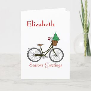 Cartes Pour Fêtes Annuelles Bicyclette Festive Personnalisée Joyeuses Fêtes