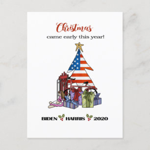 Cartes Pour Fêtes Annuelles Biden/Harris 2020 Arbre de Noël/Présents