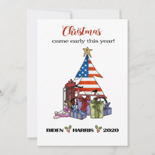 Cartes Pour Fêtes Annuelles Biden/Harris 2020 Arbre de Noël/Présents