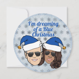 Cartes Pour Fêtes Annuelles Biden Harris rêve d'une élection de Noël bleue