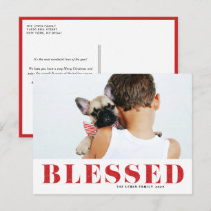 Cartes Pour Fêtes Annuelles Bienheureuse Typographie Rouge Noël photo