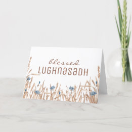 Cartes Pour Fêtes Annuelles Bienheureux Lughnasadh Fleur séchée Champ Wiccan