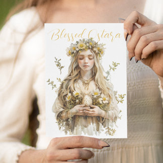Cartes Pour Fêtes Annuelles Bienheureux Ostara Eostre Printemps Equinoxe Jaune