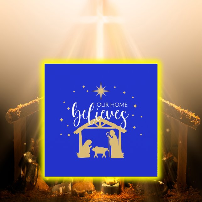 Cartes Pour Fêtes Annuelles Bienheureux Premier Accueil Noël Scène de la Nativ (Créateur téléchargé)