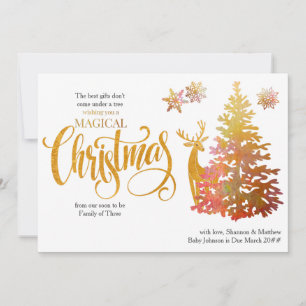 Cartes Pour Fêtes Annuelles Bientôt la famille de 3 Noël Arbre Grossesse