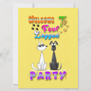 Cartes Pour Fêtes Annuelles Bienvenue à la fête à quatre pattes