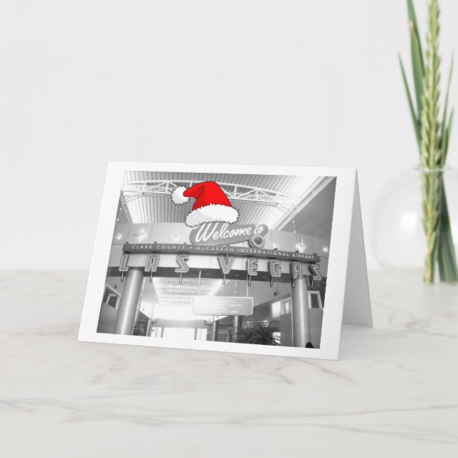 Cartes Pour Fêtes Annuelles Bienvenue à Las Vegas Noël (Devant)