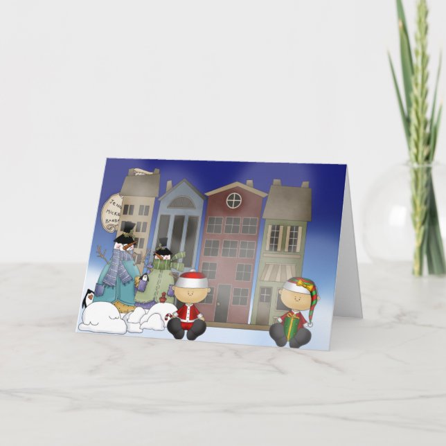 Cartes Pour Fêtes Annuelles Bienvenue à Snowman (Devant)