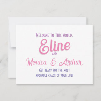 Cartes Pour Fêtes Annuelles Bienvenue félicitations aux nouveau-nés