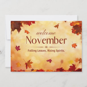 Cartes Pour Fêtes Annuelles Bienvenue novembre automne