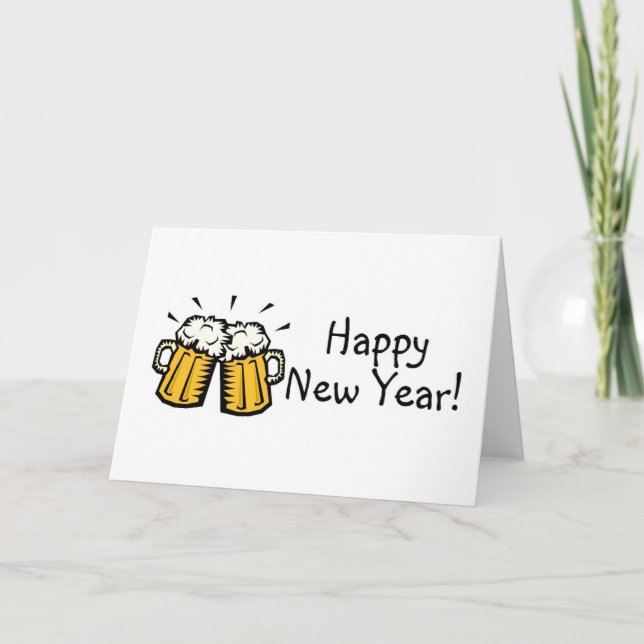 Cartes Pour Fêtes Annuelles Bière de bonne année (Devant)