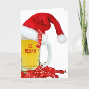 Cartes Pour Fêtes Annuelles Bière de Noël et casquette