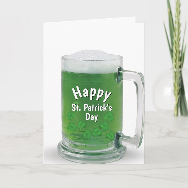 Cartes Pour Fêtes Annuelles Bière verte de la Saint-Patrick (Devant)