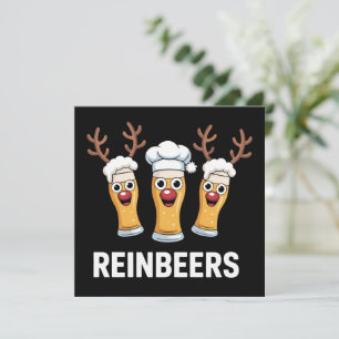 Cartes Pour Fêtes Annuelles Bières drôles de renne de Reinbeers Boire Noël 