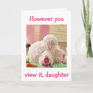 CARTES POUR FÊTES ANNUELLES BIG BUNNY BUTT / BIG EASTER SOUHAITEZ-VOUS FILLE