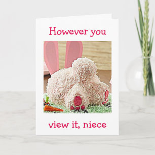 CARTES POUR FÊTES ANNUELLES BIG BUNNY BUTT / BIG EASTER SOUHAITEZ-VOUS "NIECE"