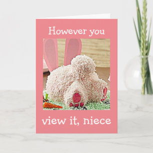 CARTES POUR FÊTES ANNUELLES BIG BUNNY BUTT / BIG EASTER WISTER CARD NIECE