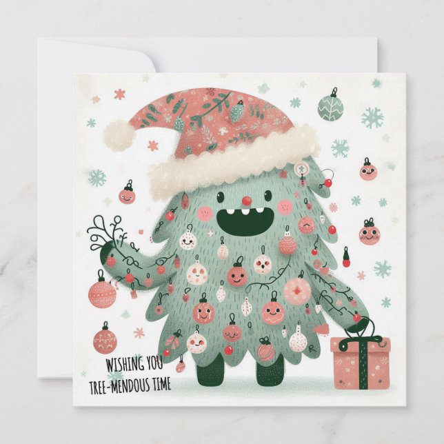 Cartes Pour Fêtes Annuelles Big Smile OK Tree Mendous Time (Devant)
