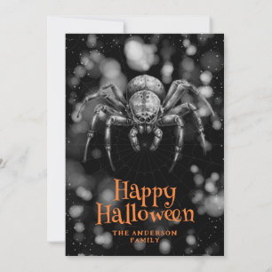 Cartes Pour Fêtes Annuelles Big Spider Cobweb Happy Halloween Card