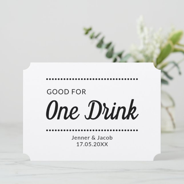 Cartes Pour Fêtes Annuelles Billets de boissons personnalisés Pièces de jetons (Debout devant)