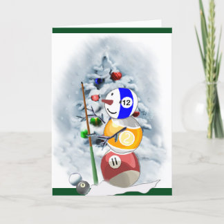 Cartes Pour Fêtes Annuelles Billiard Ball Snowman Noël