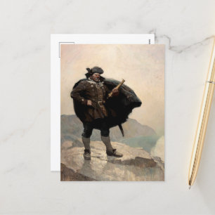 Cartes Pour Fêtes Annuelles Billy Bones, île au trésor par N. C. Wyeth