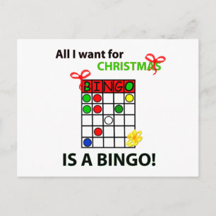 Cartes Pour Fêtes Annuelles BINGO Je veux un bingo pour Noël